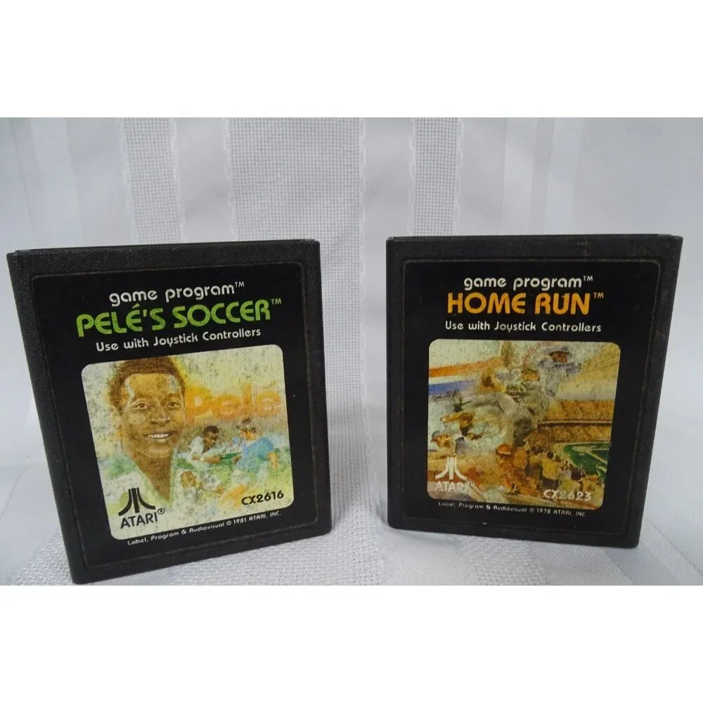 Atari Games Lot of 6 Home Run Warlords Peles Soccer Baseball River Raid Football